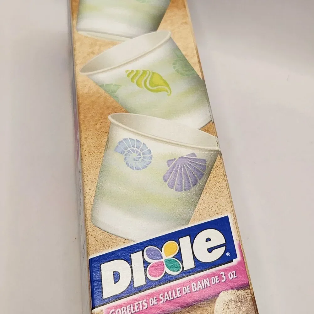 Dixie 3 oz Paper Bath Cups 2003 Sea Shells Discontinued New In Box 100 Sealed